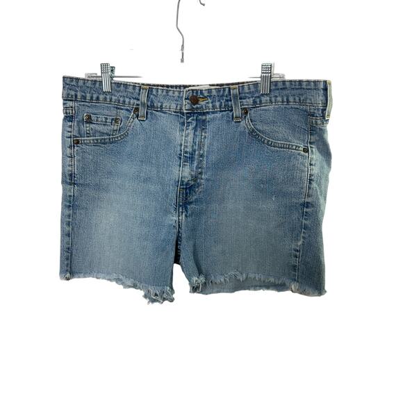 Levi's Light Rinse Cut Off Jean Denim Shorts Junior Size 17 - Picture 2 of 5